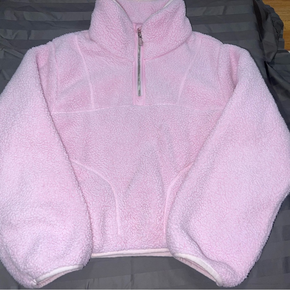 all in motion Light Pink Sherpa Zip-Up Pullover